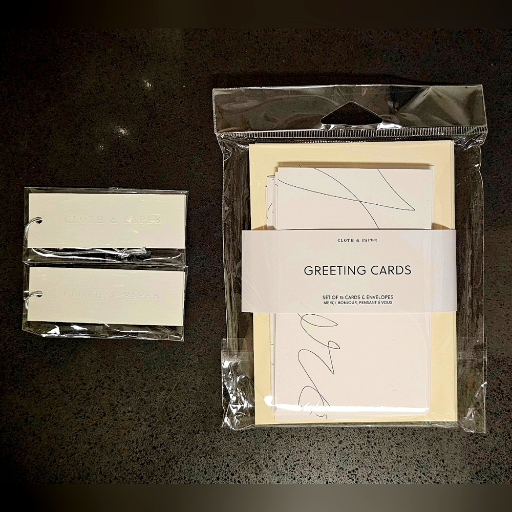 Cloth and paper Greeting Cards Set & Gift tags 20